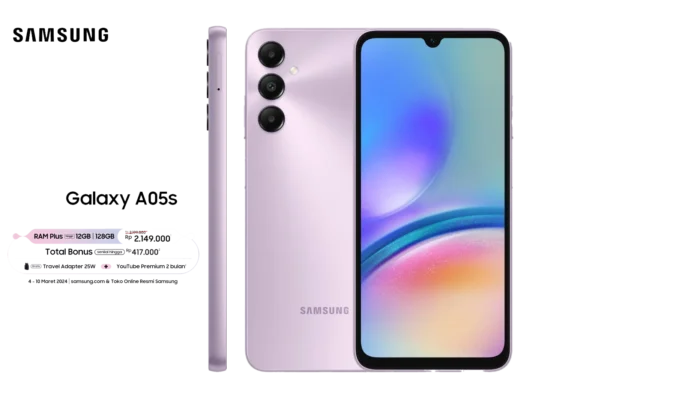 Harganya Tetap Terjangkau, Galaxy A05s Light Violet Pasti Bikin OOTD Memukau