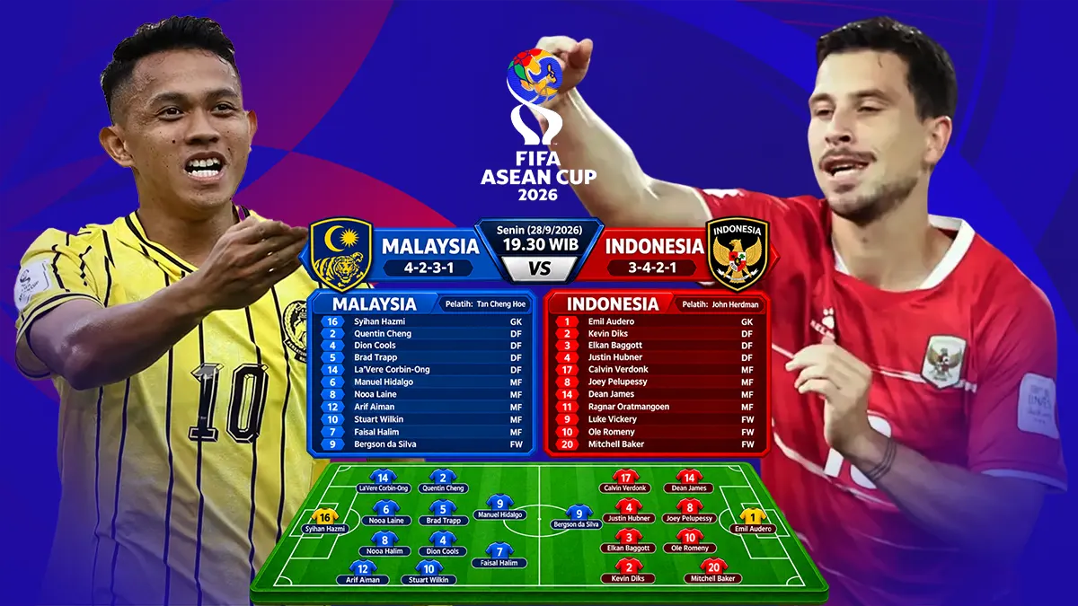 Prediksi Malaysia vs Indonesia di FIFA ASEAN Cup 2026: Ini Persentase Peluang Menang Kedua Tim